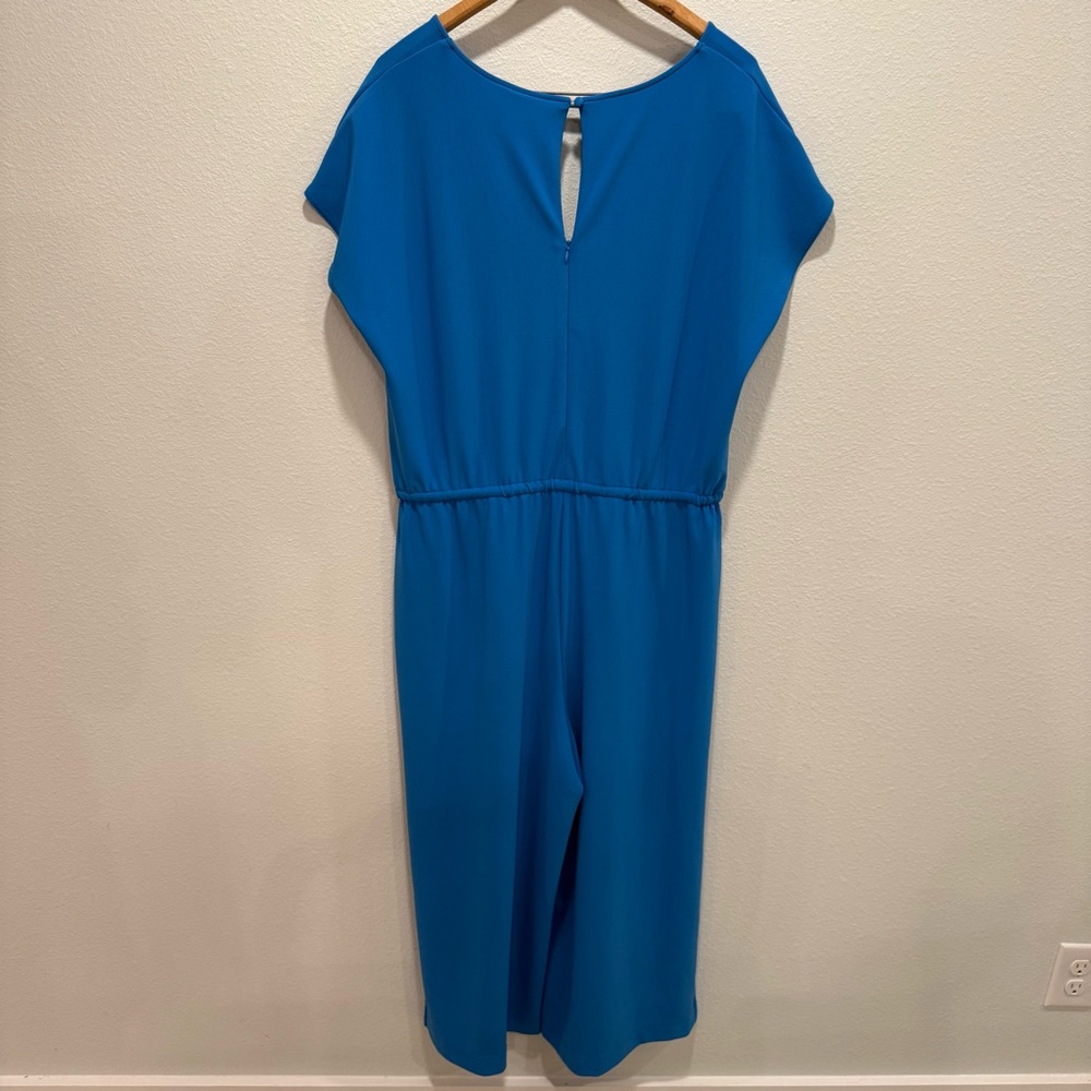 Boston Proper Vibrant Blue Capri Short Sleeve Jumpsuit Size XL NWT - Picture 4 of 12
